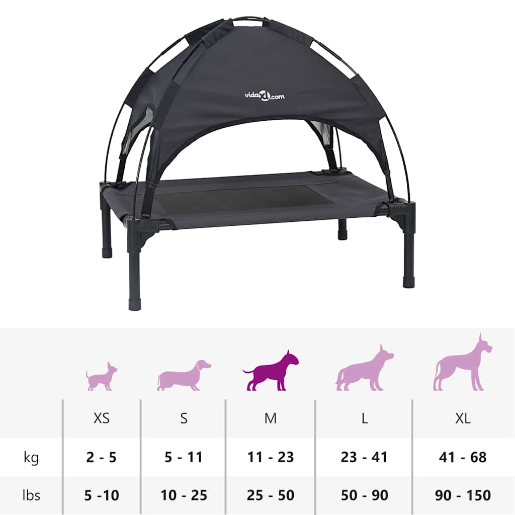 Κρεβάτι Σκύλου Μαύρο 76 x 62 x 70,5 εκ. Ατσάλι