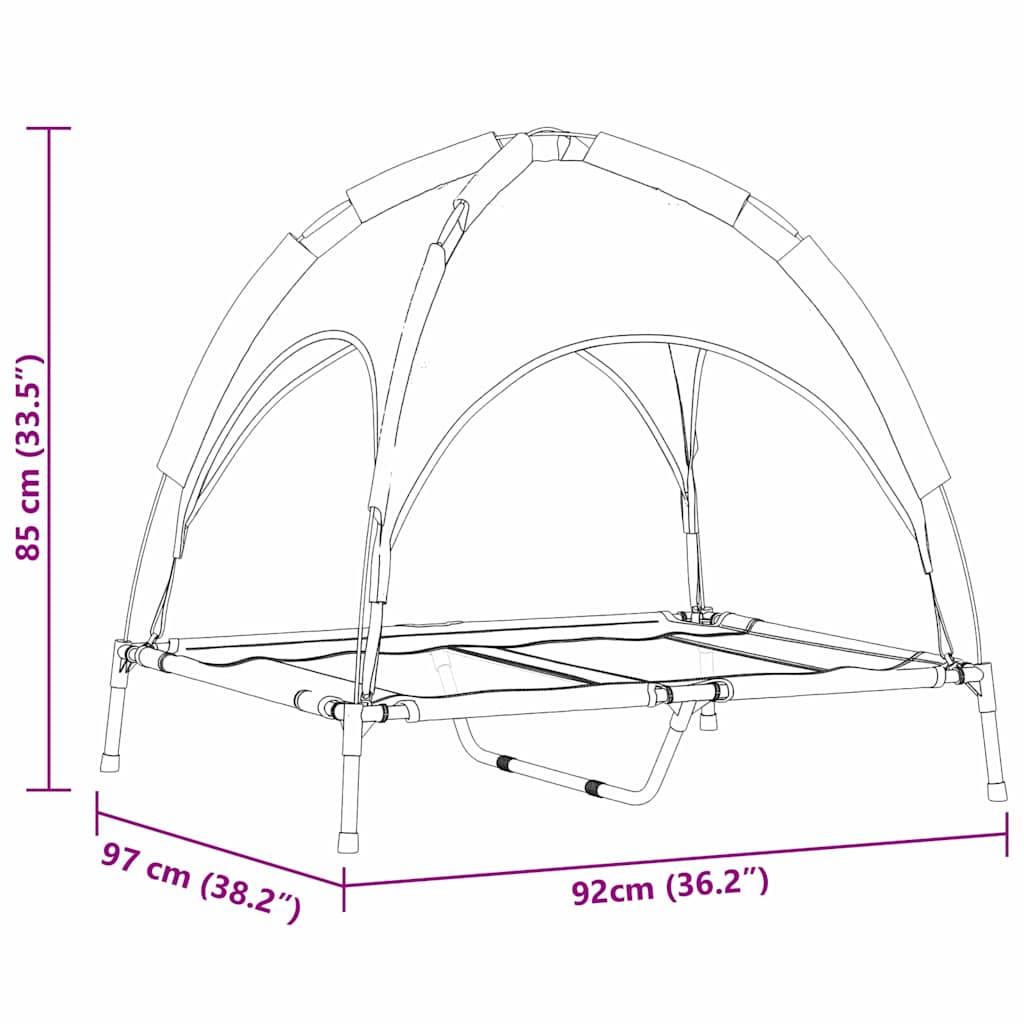 Κρεβάτι Σκύλου Μαύρο 92 x 77 x 82,5 εκ. Ατσάλι
