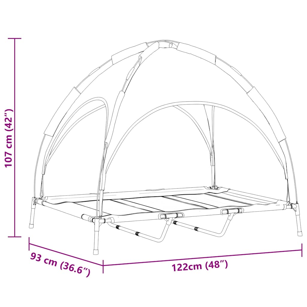 Κρεβάτι Σκύλου Μαύρο 122 x 93 x 106,5 εκ. Ατσάλι
