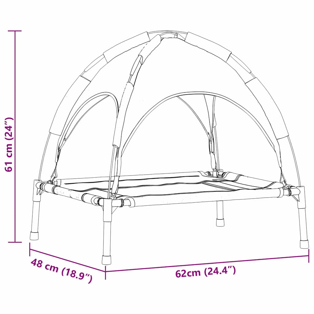 Κρεβάτι Σκύλου Καφέ 62 x 48 x 61 εκ. Ατσάλι