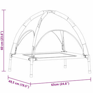 Κρεβάτι Σκύλου 63 x 49,5 x 60 εκ Ατσάλι Μαύρο