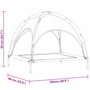 Κρεβάτι Σκύλου 104 x 86 x 84,5 εκ Ατσάλι Ασημί Γκρι