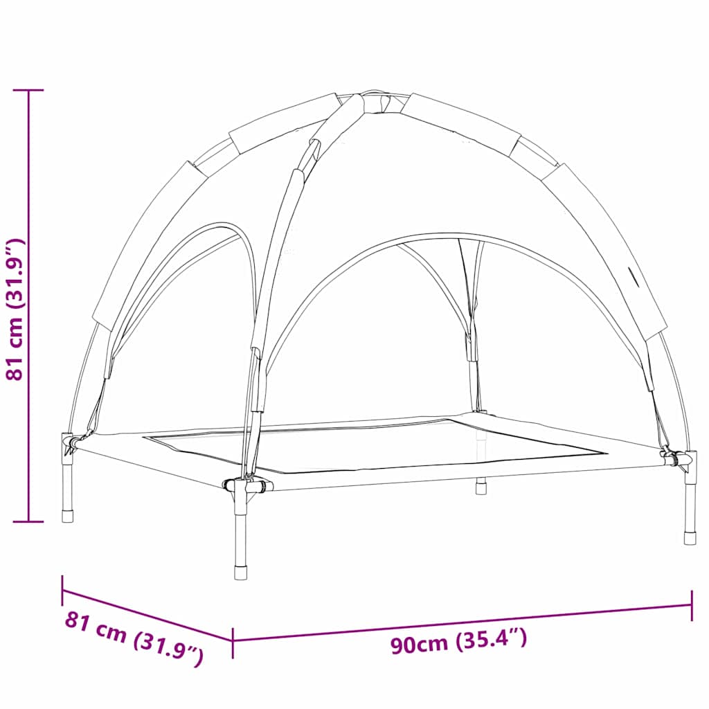 Κρεβάτι Σκύλου Σκούρο μπλε 90 x 81 x 80,5 εκ Ατσάλι
