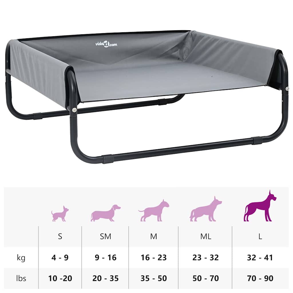 Κρεβάτι Σκύλου Ανοιχτό γκρι 85 x 85 x 33 εκ. Ατσάλι - Pakobazaar