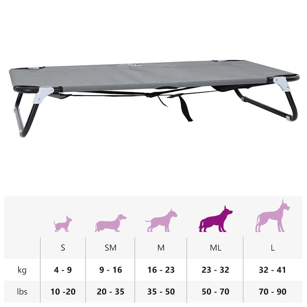 Κρεβάτι Σκύλου Ανοιχτό γκρι 90 x 55 x 18 εκ. Ατσάλι - Pakobazaar