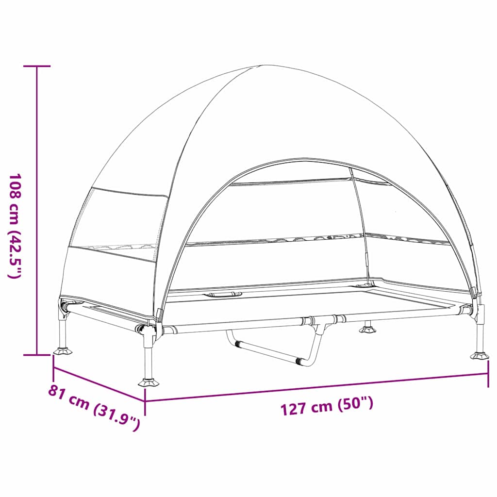 Ανασηκωμένο Κρεβάτι Σκύλου Καφέ 127 x 81 x 108 εκ. - Pakobazaar