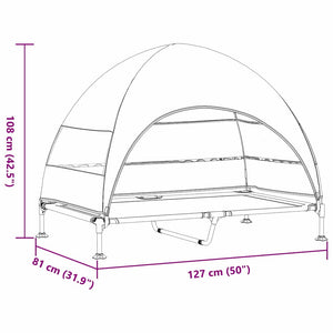 Ανασηκωμένο Κρεβάτι Σκύλου Καφέ 127 x 81 x 108 εκ. - Pakobazaar