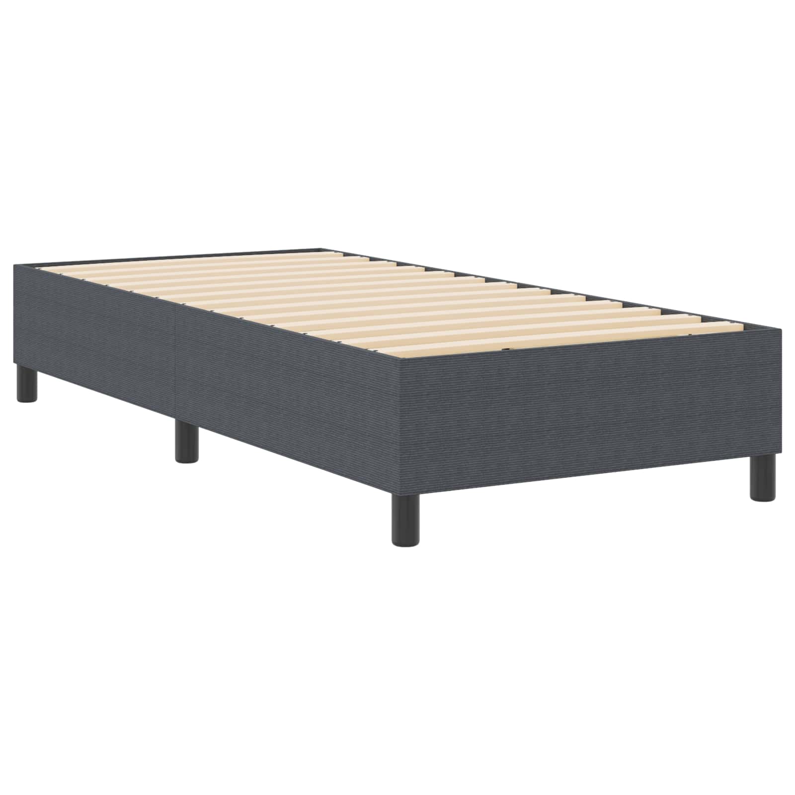 Κρεβάτι πλατφόρμα Σκούρο Γκρι 90 x 190 cm Υφασμάτινο Κορντουρά - Pakobazaar