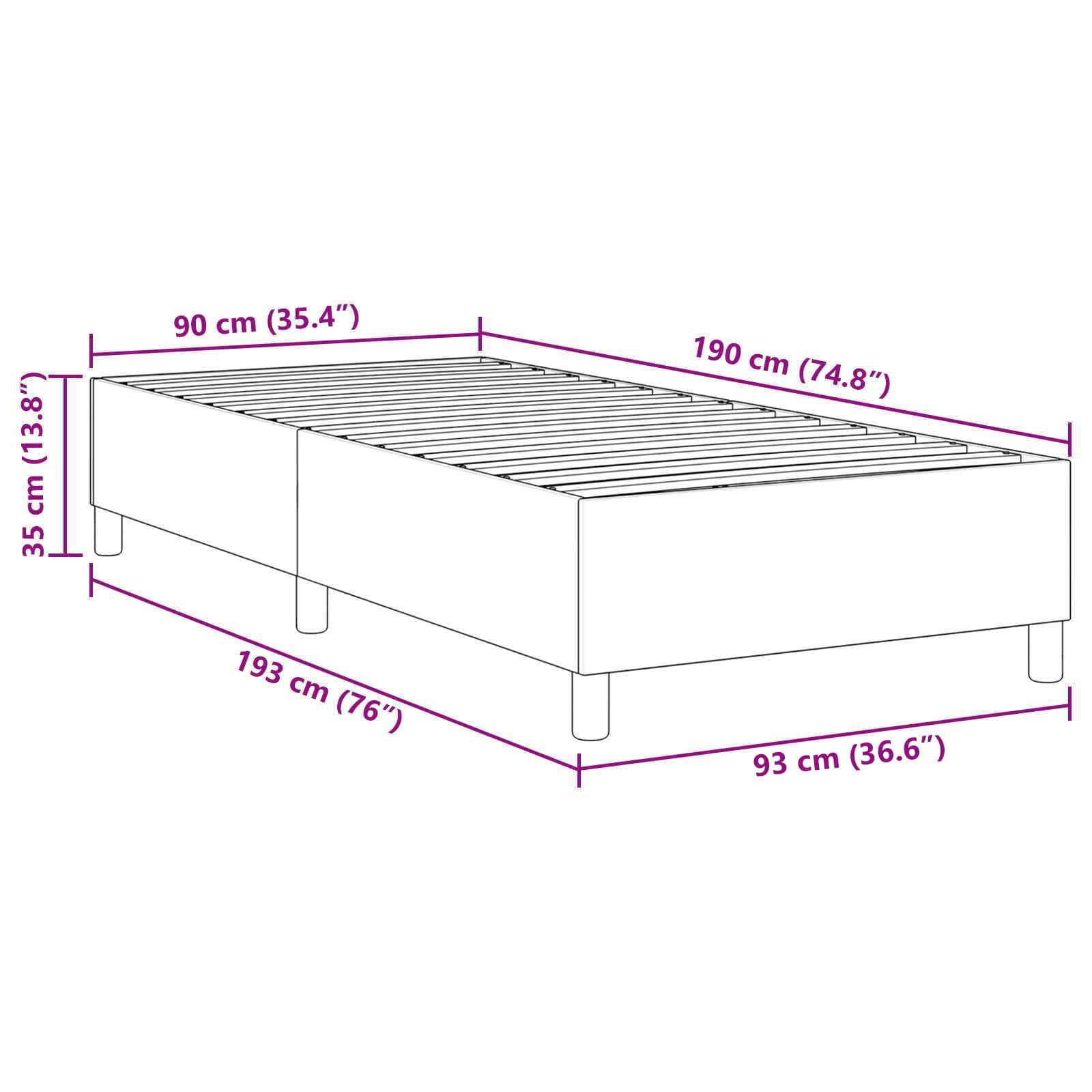 Κρεβάτι πλατφόρμα Γκρι Πράσινο 90 x 190 cm Υφασμάτινο Κορντουρά - Pakobazaar