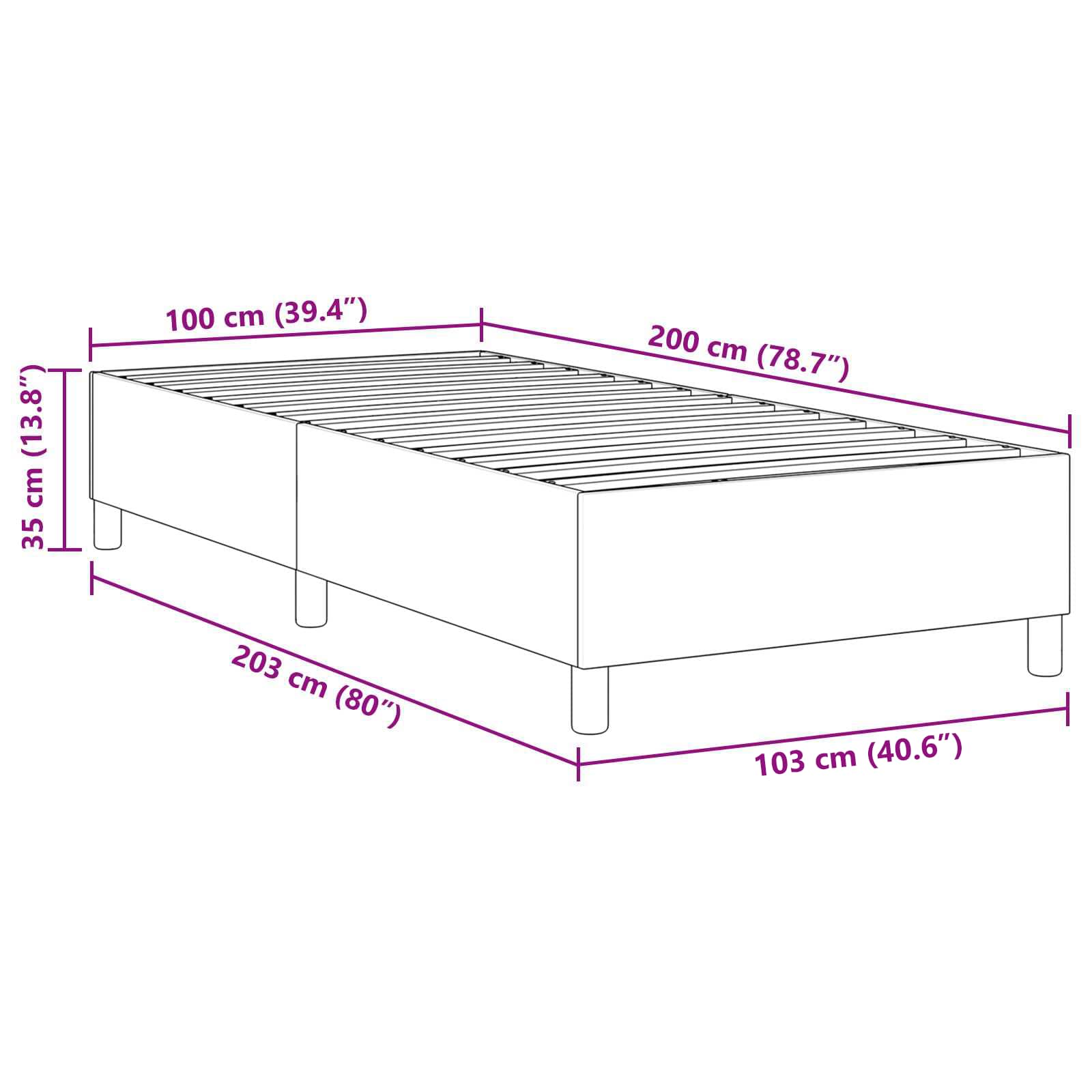 Κρεβάτι πλατφόρμα Μπλε 100 x 200 cm ύφασμα - Pakobazaar