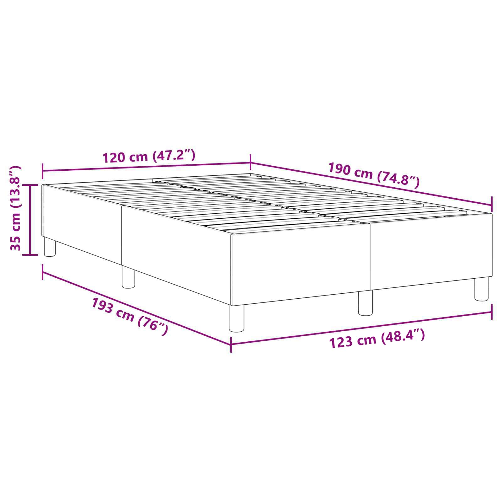 Κρεβάτι πλατφόρμα Μπλε 120 x 190 cm Υφασμάτινο Κορντουρά - Pakobazaar