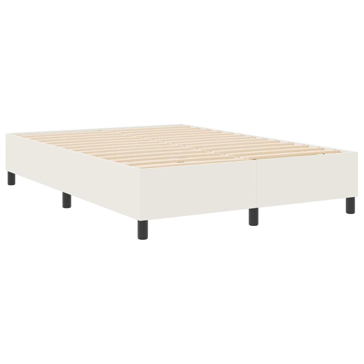 Κρεβάτι πλατφόρμα Κρεμ 140 x 200 cm Υφασμάτινο Κορντουρά - Pakobazaar