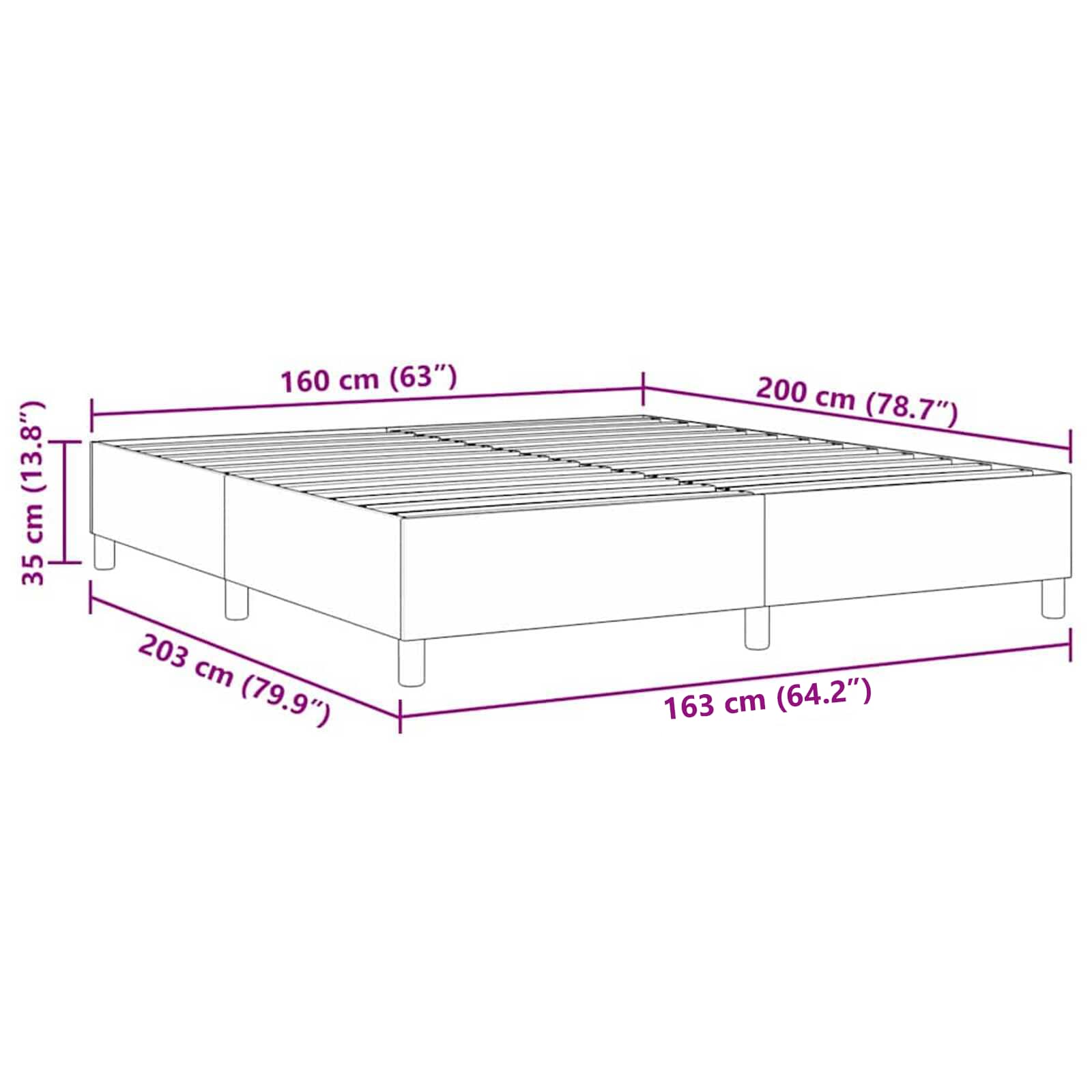 Κρεβάτι πλατφόρμα Μπλε 160 x 200 cm Υφασμάτινο Κορντουρά