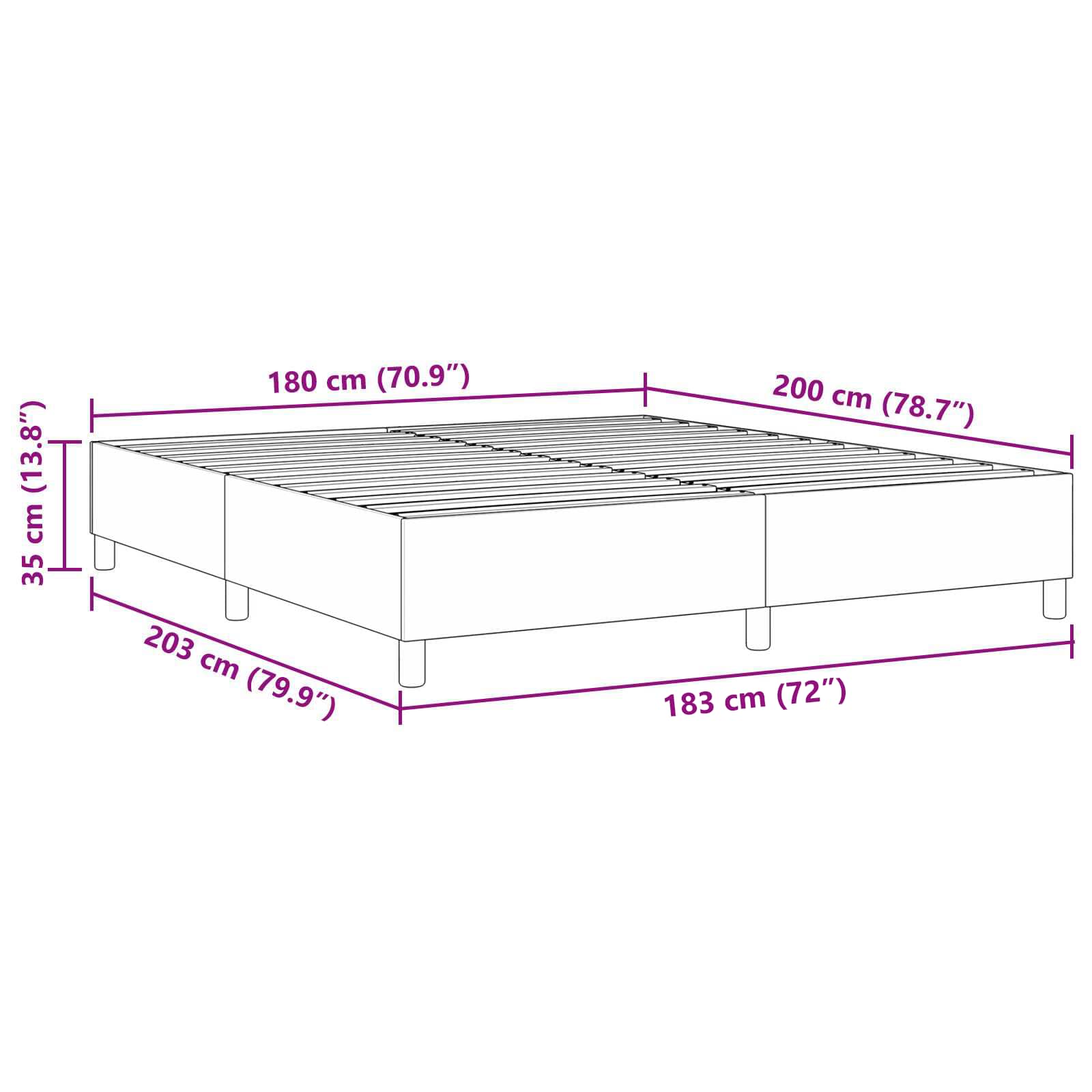 Κρεβάτι πλατφόρμα Σκούρο Γκρι 180 x 200 cm Υφασμάτινο Κορντουρά - Pakobazaar