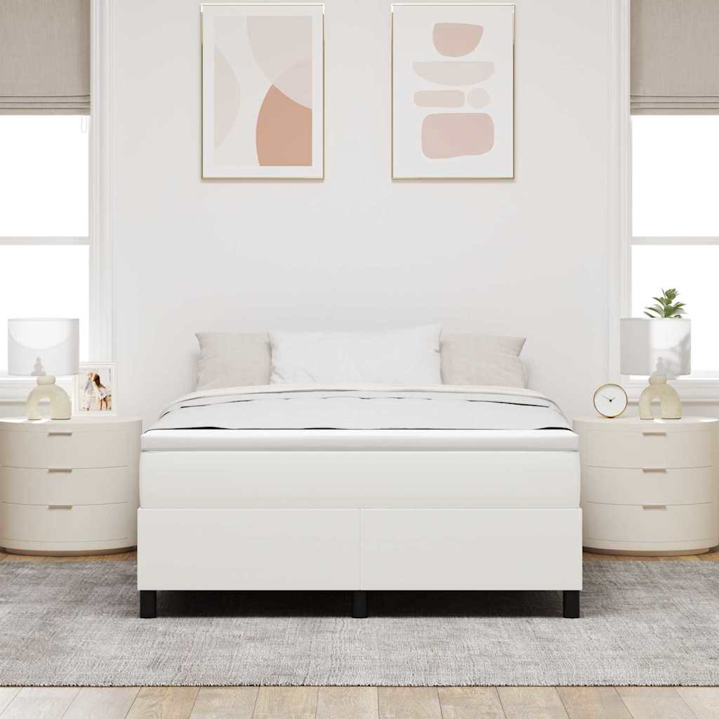 Κρεβάτι με ελατήρια Κρέμα και Λευκό 140 x 200 cm - Pakobazaar