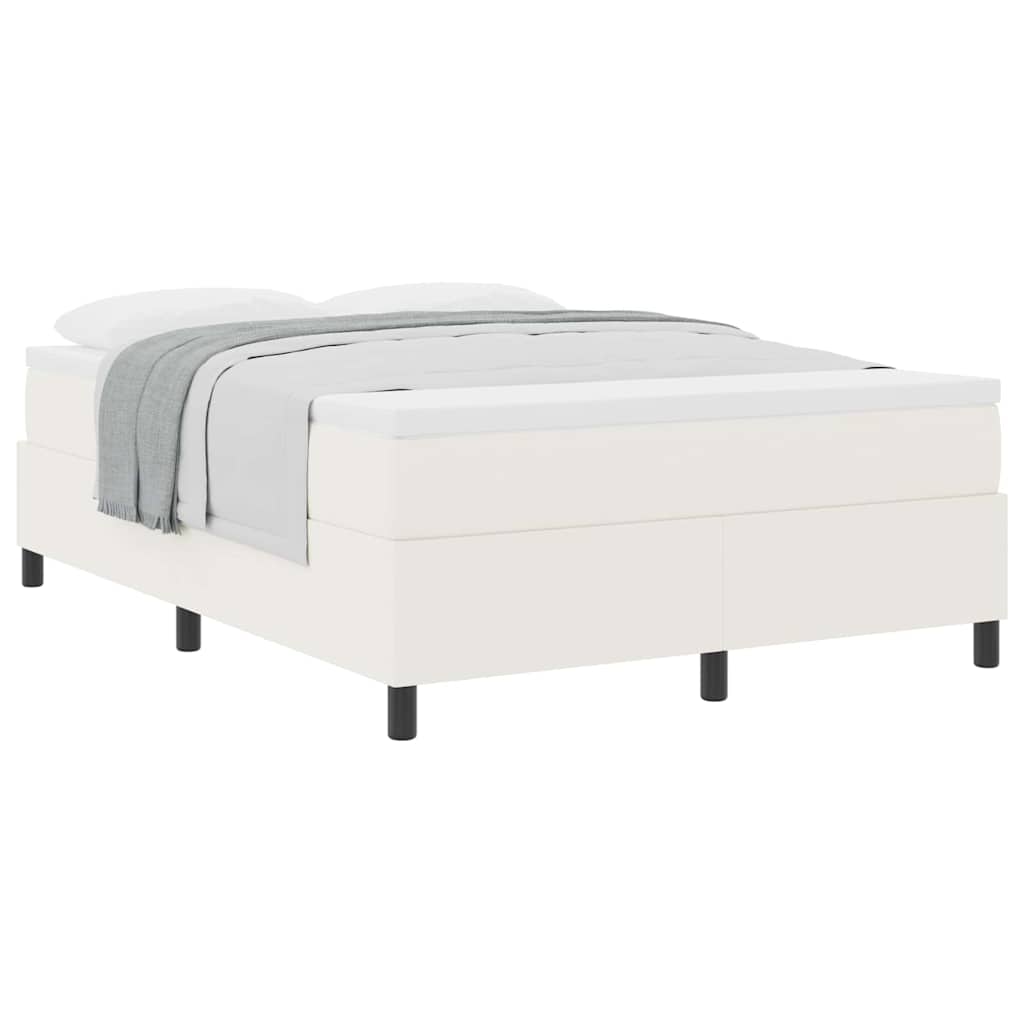 Κρεβάτι με ελατήρια Κρέμα και Λευκό 140 x 200 cm - Pakobazaar