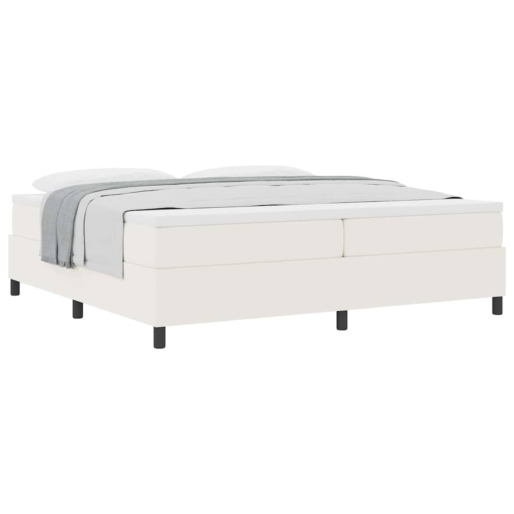 Κρεβάτι με ελατήρια Κρέμα και Λευκό 200 x 200 cm - Pakobazaar