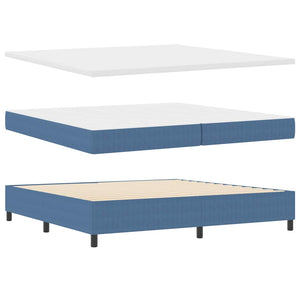 Κρεβάτι με ελατήρια Μπλε και άσπρο 200 x 200 cm