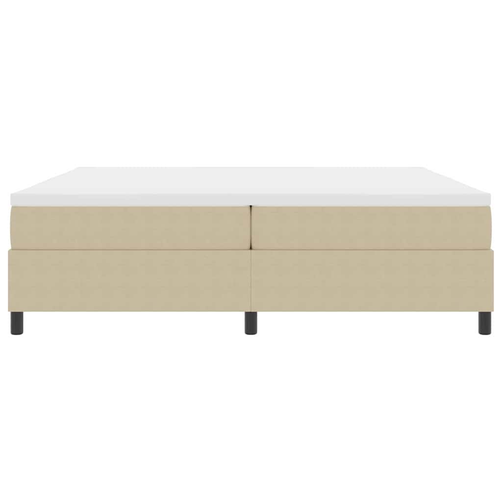 Κρεβάτι με ελατήρια Ανοιχτό Γκρι και Λευκό 200 x 200 cm