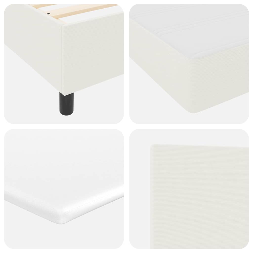 Κρεβάτι με ελατήρια με κεφαλάρι Κρέμα και Λευκό 160 x 200 cm - Pakobazaar