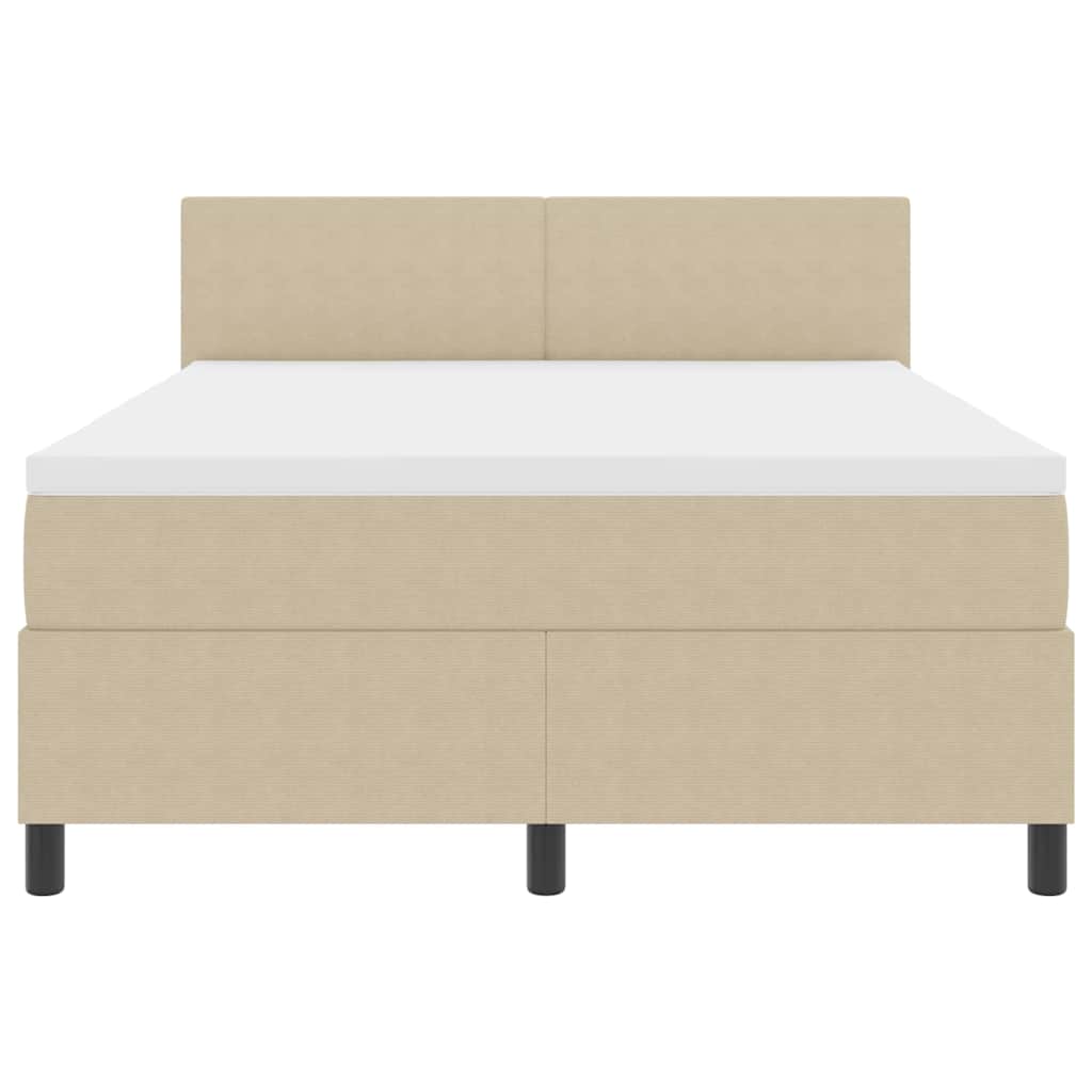 Κρεβάτι με ελατήρια Ανοιχτό Γκρι και Λευκό 160 x 200 cm - Pakobazaar