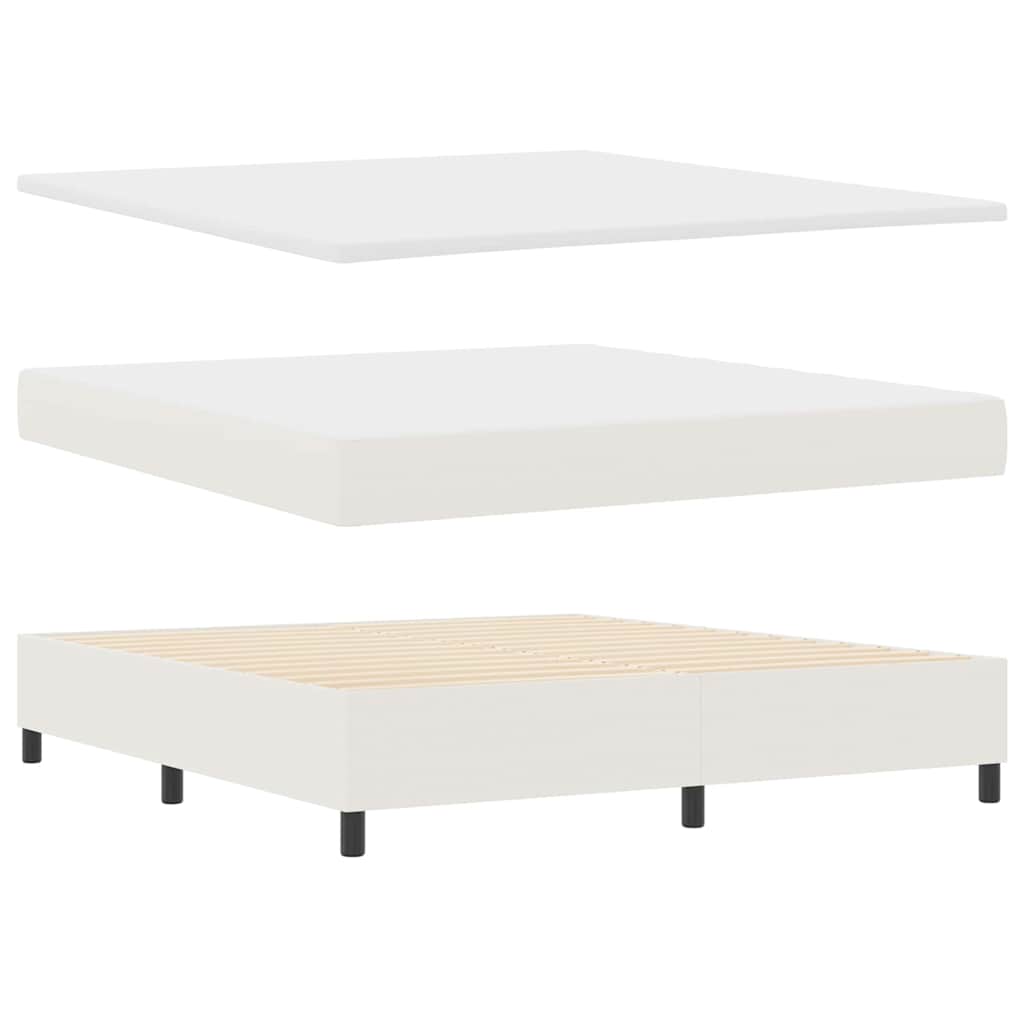 Κρεβάτι με ελατήρια με κεφαλάρι Κρέμα και Λευκό 180 x 200 cm - Pakobazaar