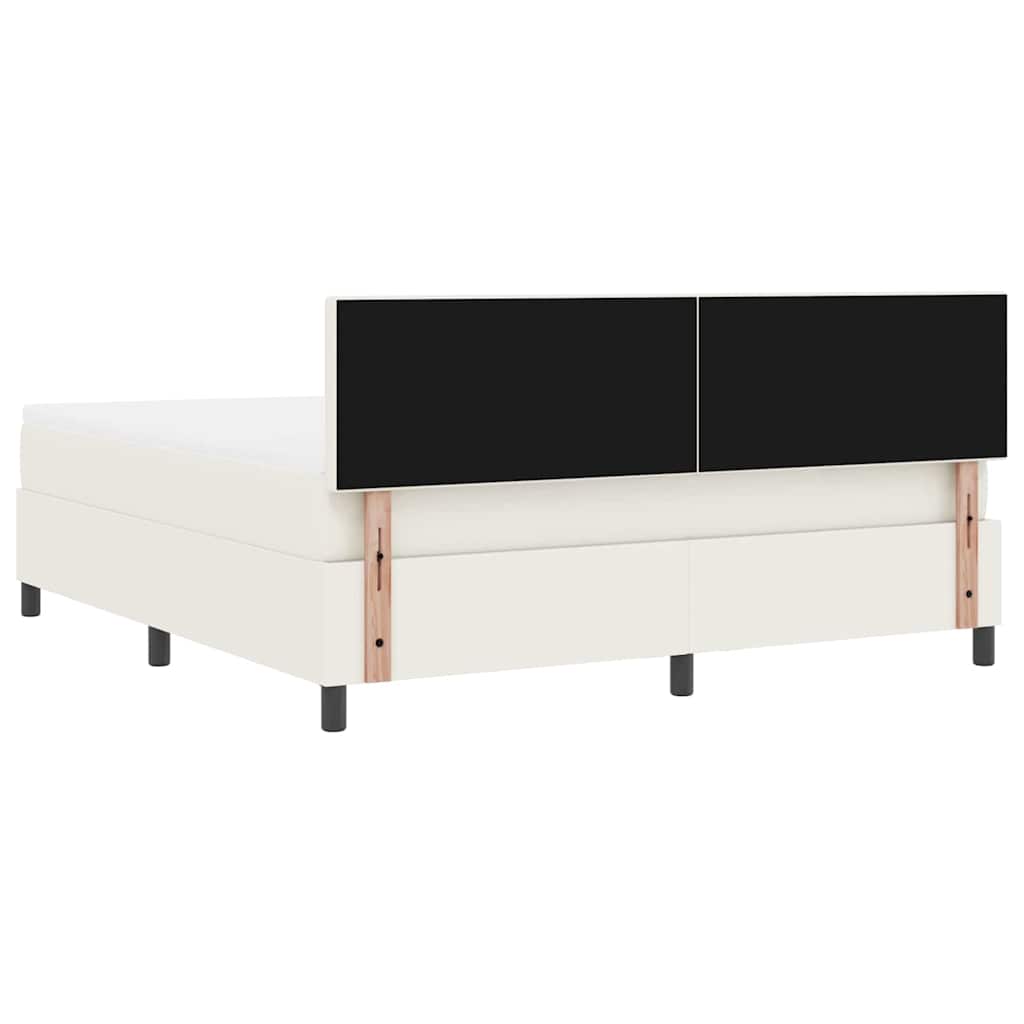 Κρεβάτι με ελατήρια με κεφαλάρι Κρέμα και Λευκό 180 x 200 cm - Pakobazaar