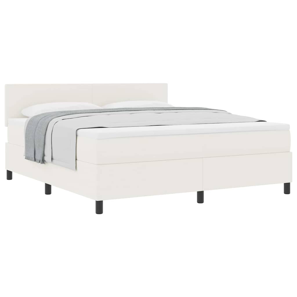 Κρεβάτι με ελατήρια με κεφαλάρι Κρέμα και Λευκό 180 x 200 cm - Pakobazaar