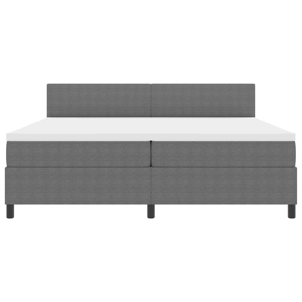 Κρεβάτι με ελατήρια Ανοιχτό Γκρι και Λευκό 200 x 200 cm - Pakobazaar