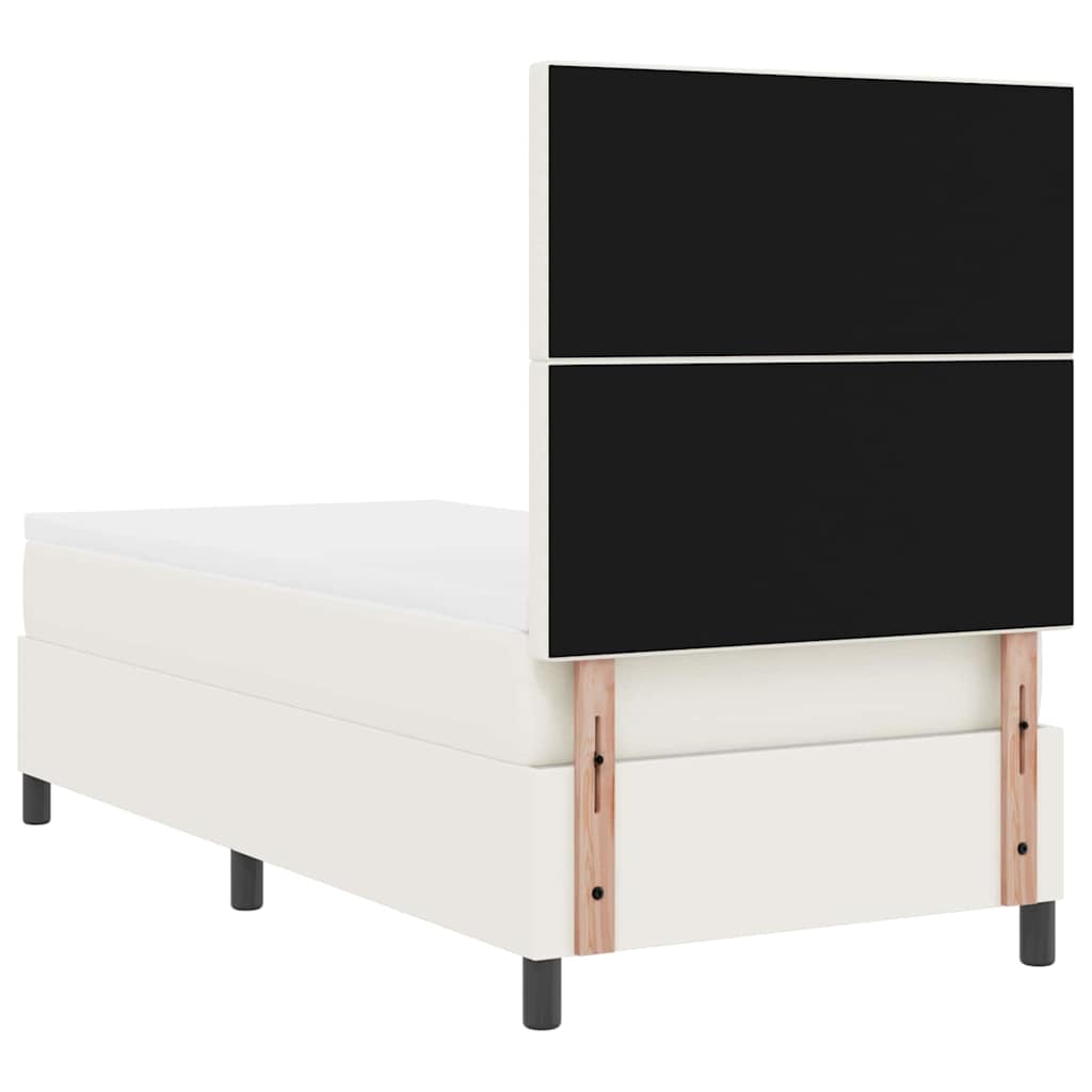 Κρεβάτι με ελατήρια με κεφαλάρι Κρέμα και Λευκό 90 x 200 cm - Pakobazaar