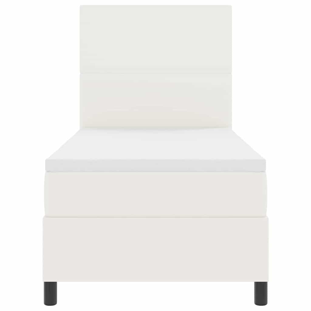 Κρεβάτι με ελατήρια με κεφαλάρι Κρέμα και Λευκό 90 x 200 cm - Pakobazaar