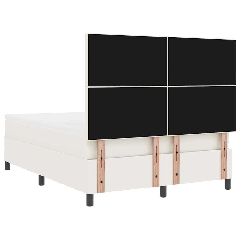 Κρεβάτι με ελατήρια με κεφαλάρι Κρέμα και Λευκό 160 x 200 cm - Pakobazaar