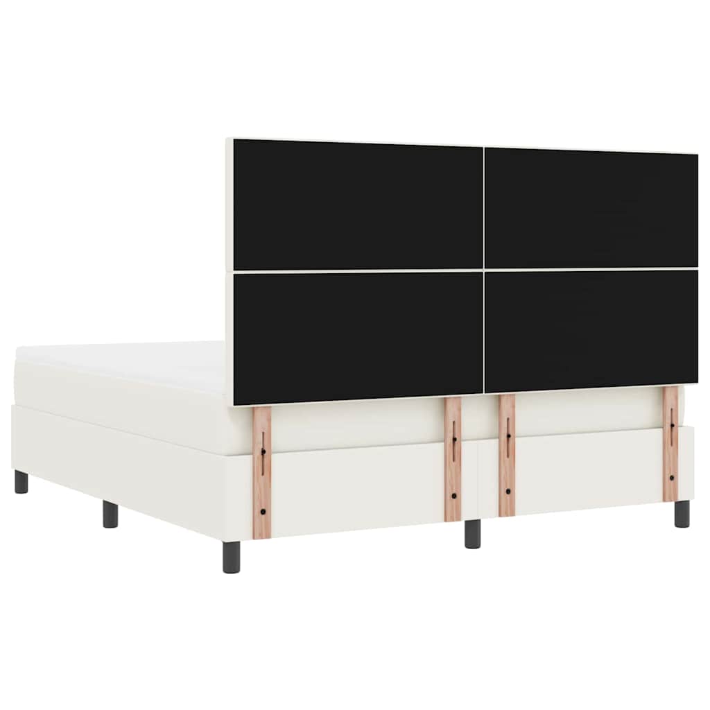 Κρεβάτι με ελατήρια με κεφαλάρι Κρέμα και Λευκό 180 x 200 cm - Pakobazaar