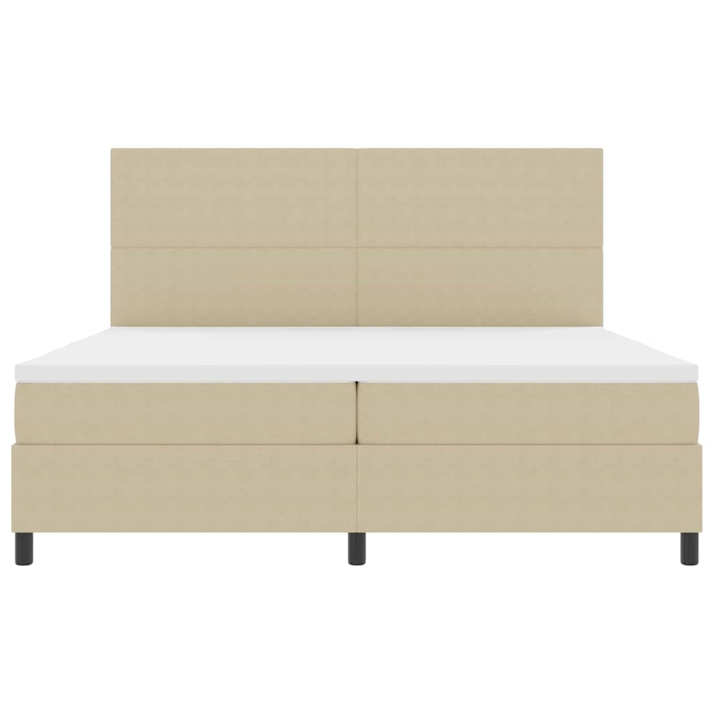 Κρεβάτι με ελατήρια Ανοιχτό Γκρι και Λευκό 200 x 200 cm - Pakobazaar