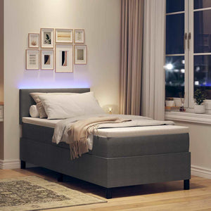 LED Κρεβάτι με βάθρο Ανοιχτό Γκρι και Λευκό 80 x 200 cm - Pakobazaar