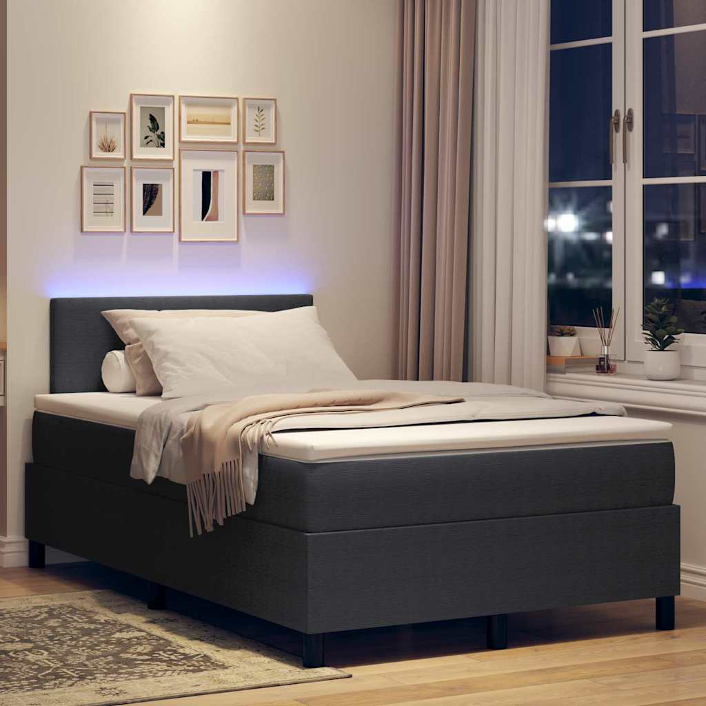 LED Κρεβάτι με βάθρο Σκούρο Γκρι και Λευκό 120 x 190 cm - Pakobazaar