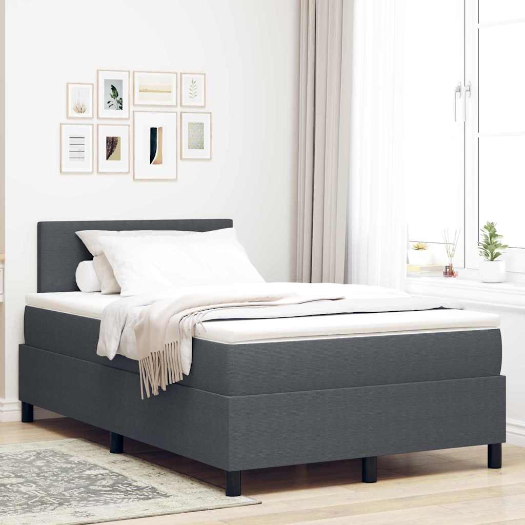 LED Κρεβάτι με βάθρο Σκούρο Γκρι και Λευκό 120 x 190 cm - Pakobazaar