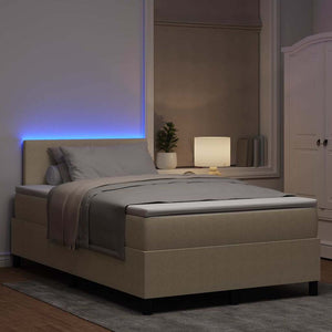 LED Κρεβάτι με βάθρο Ανοιχτό Γκρι και Λευκό 120 x 190 cm