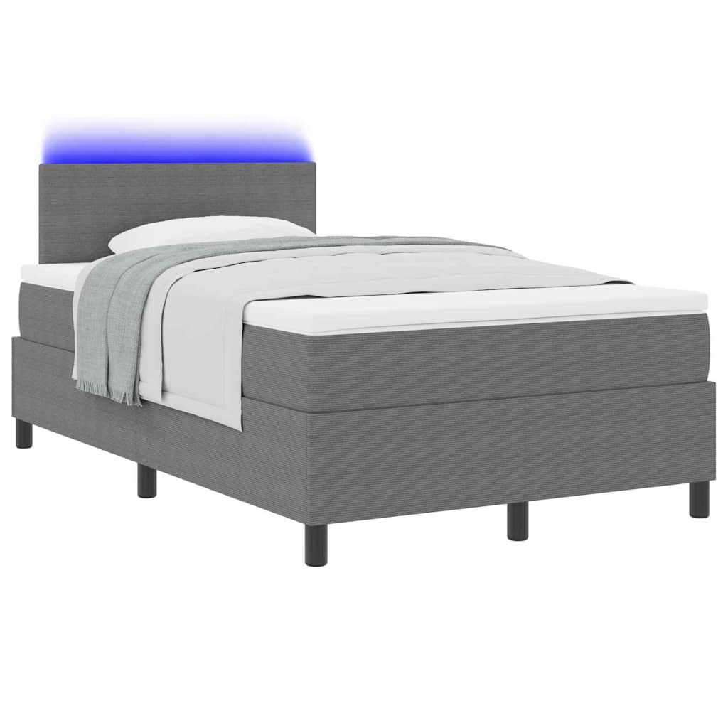 LED Κρεβάτι με βάθρο Ανοιχτό Γκρι και Λευκό 120 x 200 cm - Pakobazaar