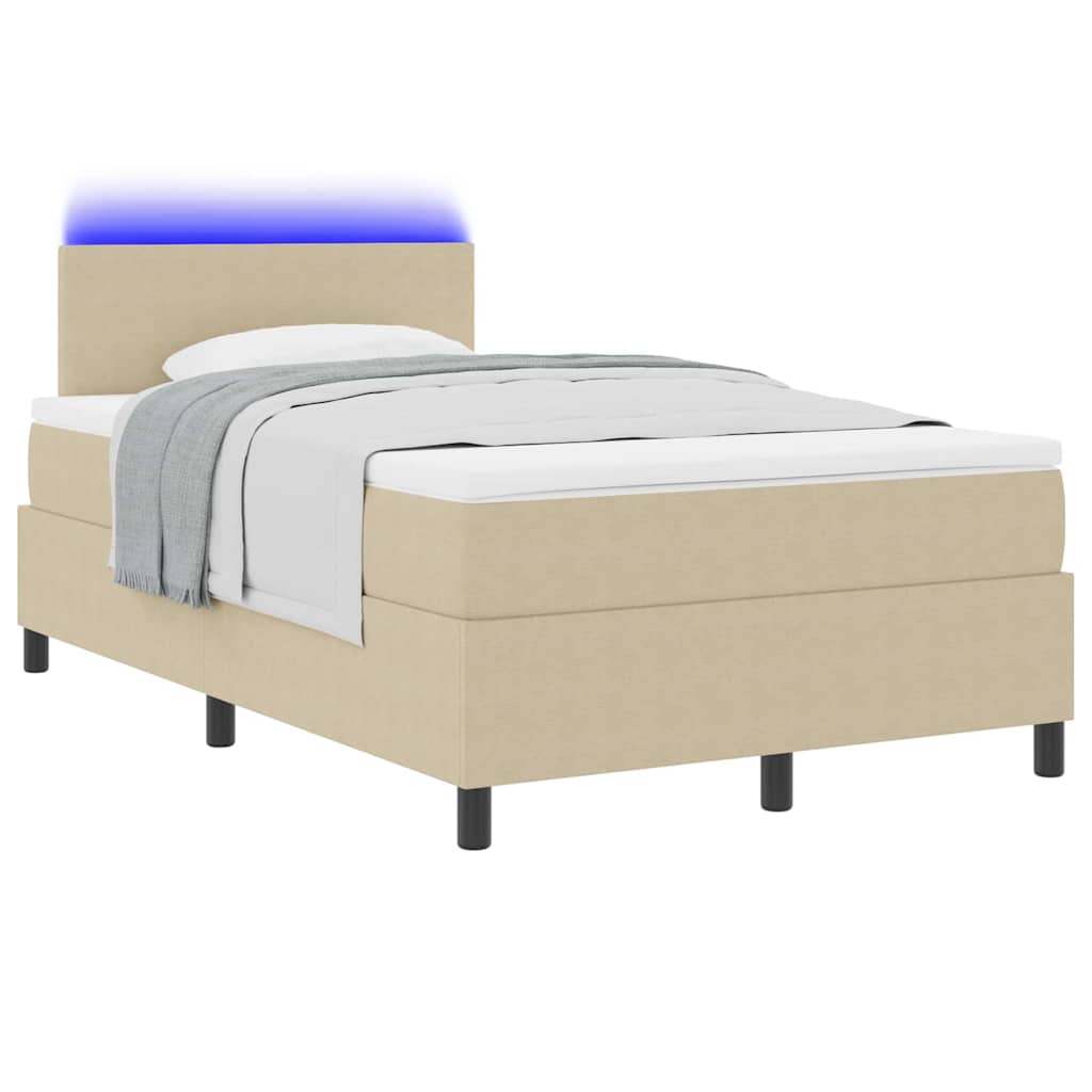 LED Κρεβάτι με βάθρο Ανοιχτό Γκρι και Λευκό 120 x 200 cm - Pakobazaar
