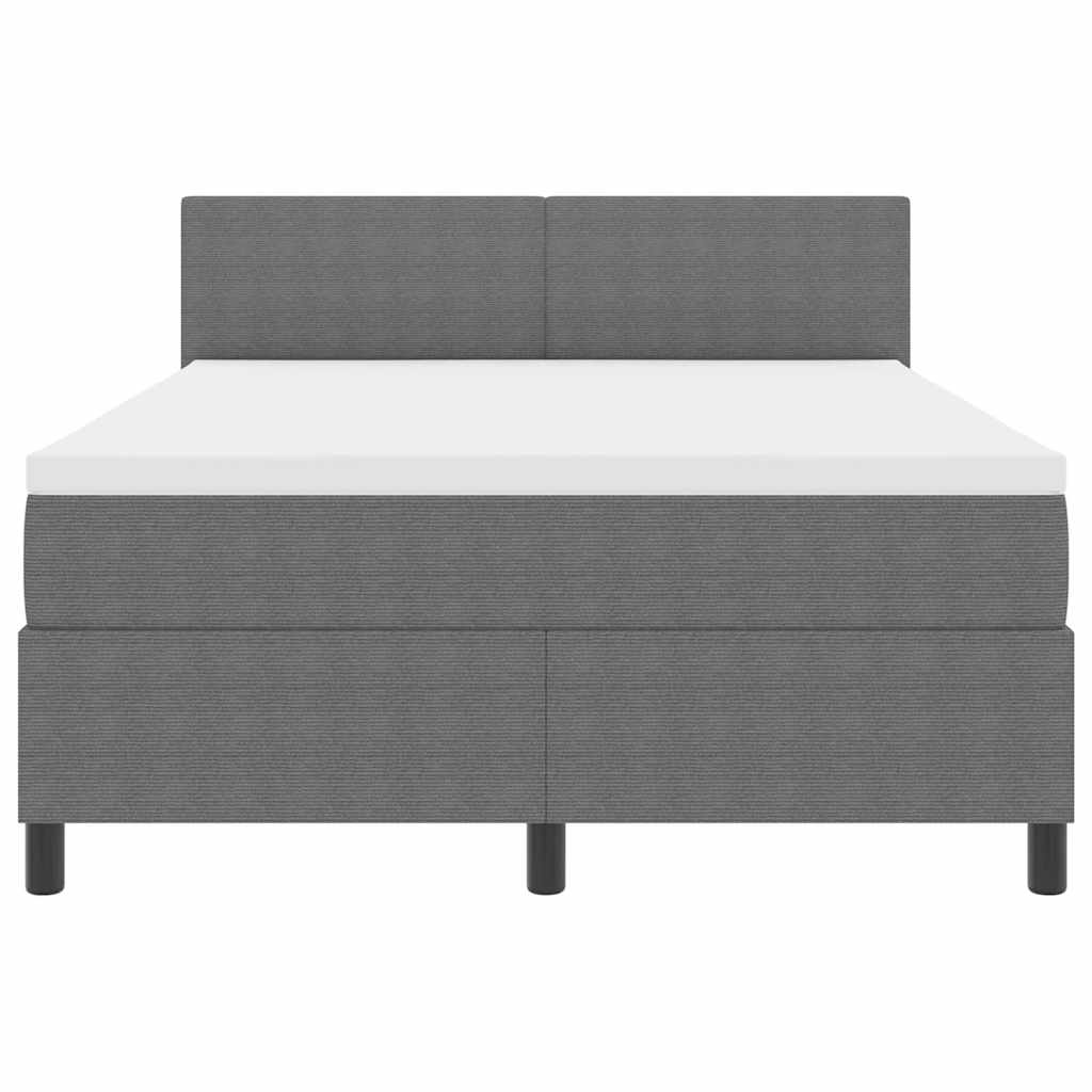 LED Κρεβάτι με βάθρο Ανοιχτό Γκρι και Λευκό 140 x 190 cm - Pakobazaar