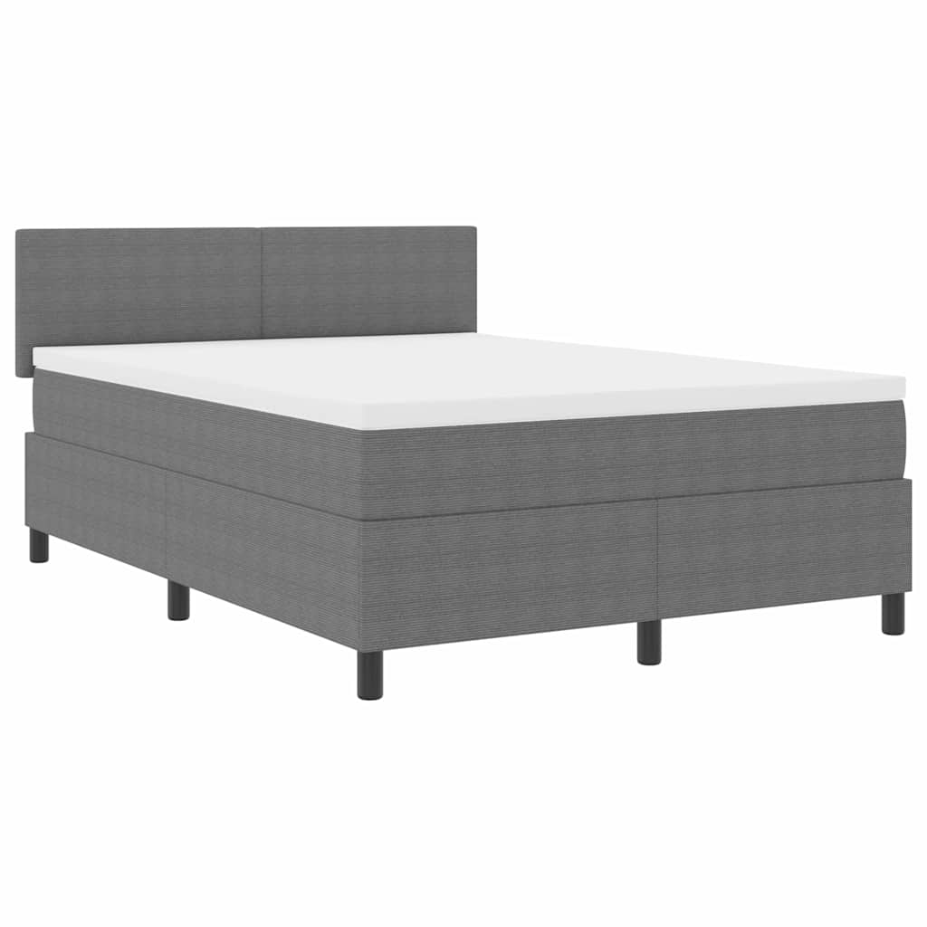 LED Κρεβάτι με βάθρο Ανοιχτό Γκρι και Λευκό 140 x 200 cm - Pakobazaar