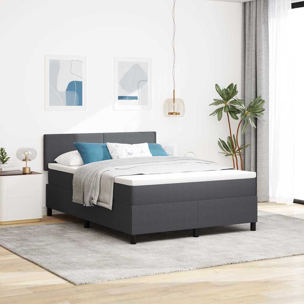 LED Κρεβάτι με βάθρο Σκούρο Γκρι και Λευκό 160 x 200 cm - Pakobazaar