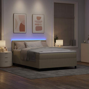LED Κρεβάτι με βάθρο Ανοιχτό Γκρι και Λευκό 160 x 200 cm - Pakobazaar