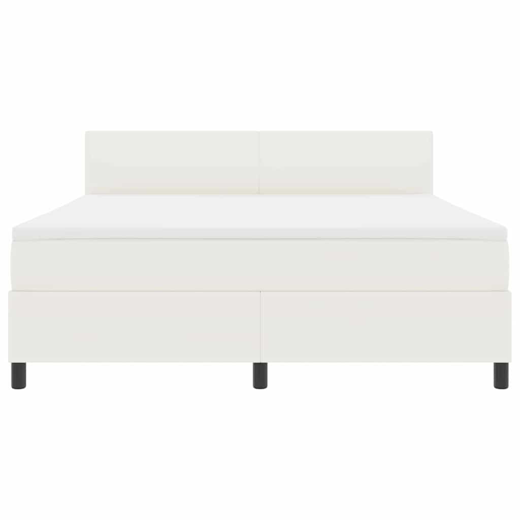 LED Κρεβάτι με βάθρο με κεφαλάρι Κρέμα και Λευκό 180 x 200 cm - Pakobazaar