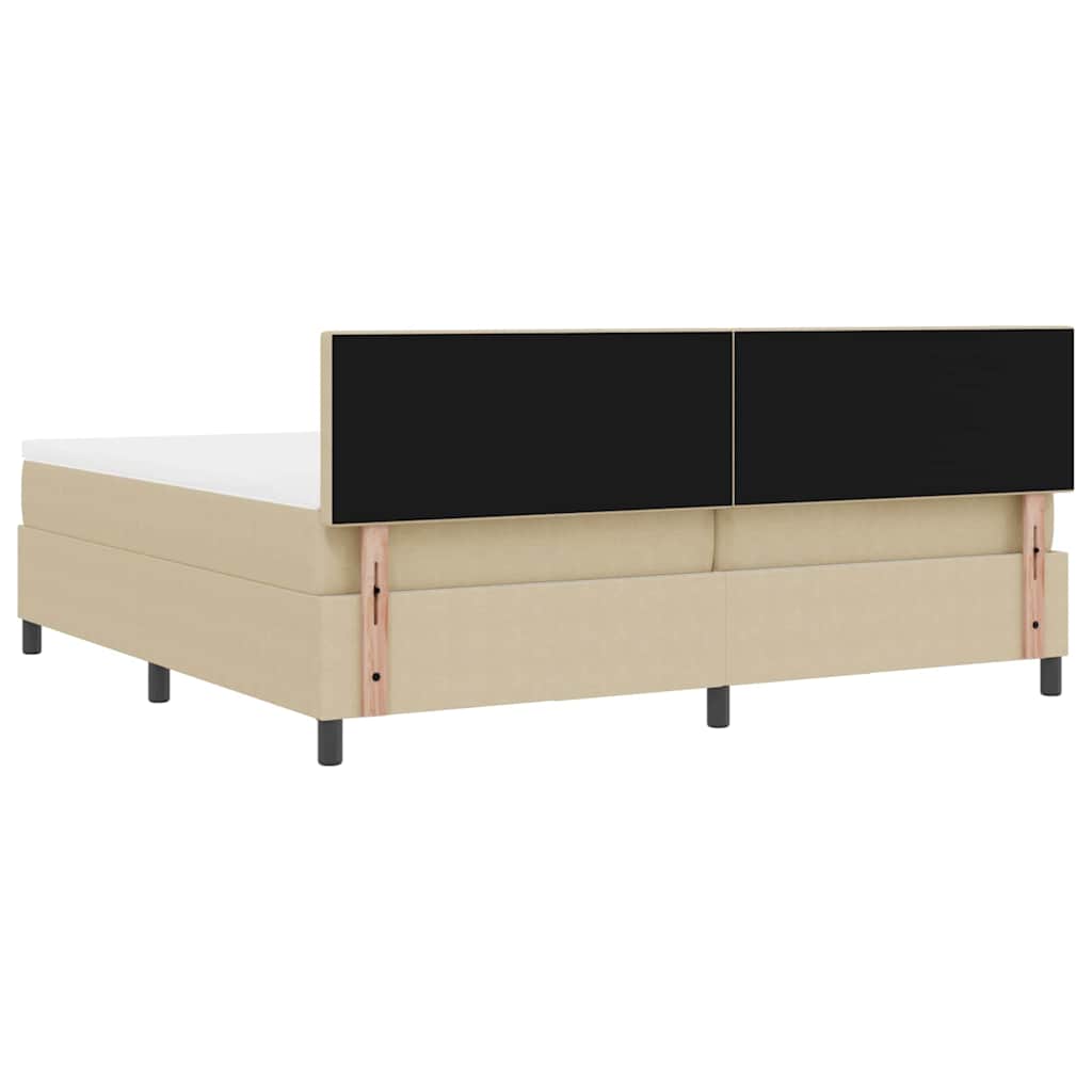 LED Κρεβάτι με βάθρο Ανοιχτό Γκρι και Λευκό 200 x 200 cm