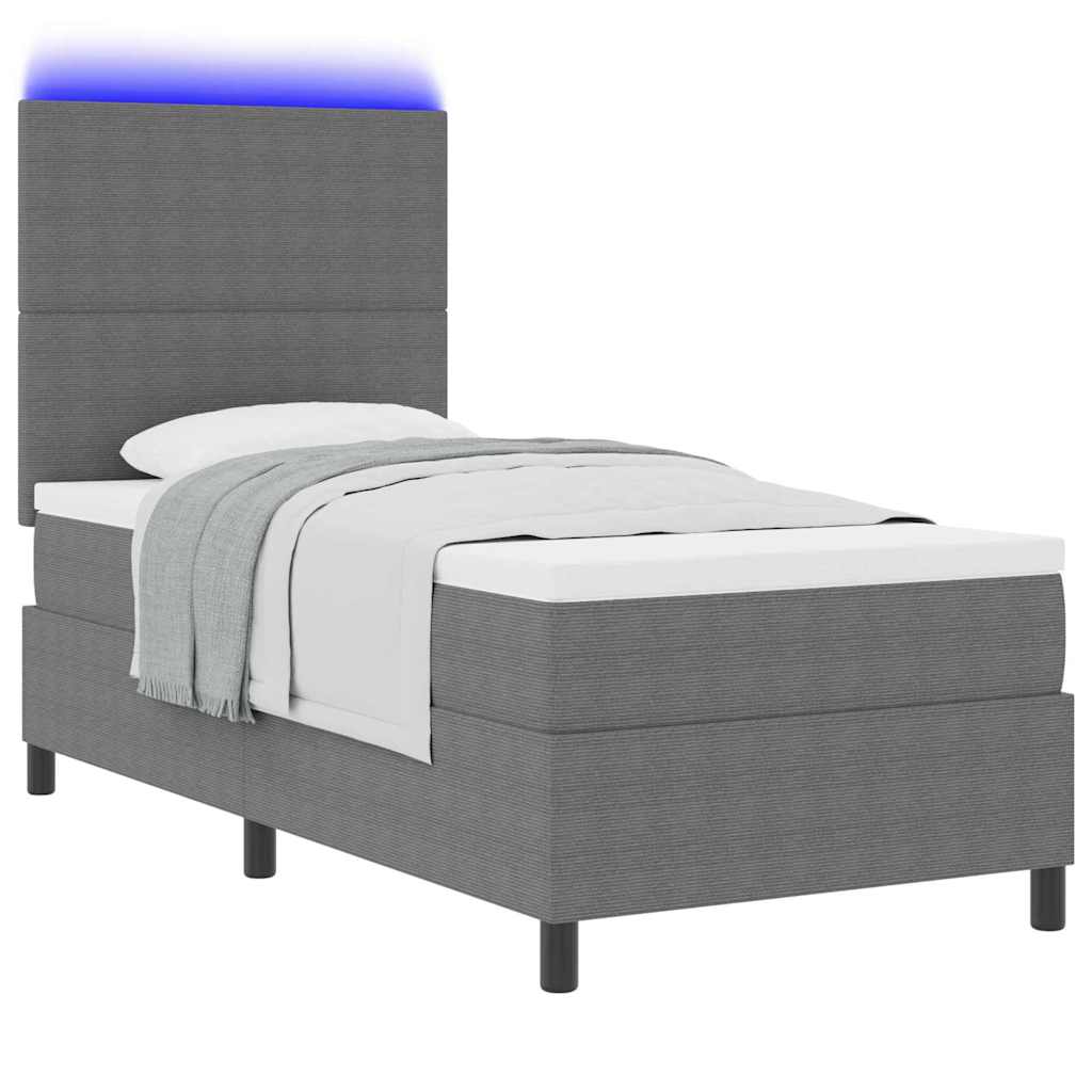 LED Κρεβάτι με βάθρο Ανοιχτό Γκρι και Λευκό 80 x 200 cm - Pakobazaar