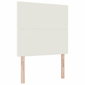 LED Κρεβάτι με βάθρο με κεφαλάρι Κρέμα και Λευκό 90 x 190 cm - Pakobazaar