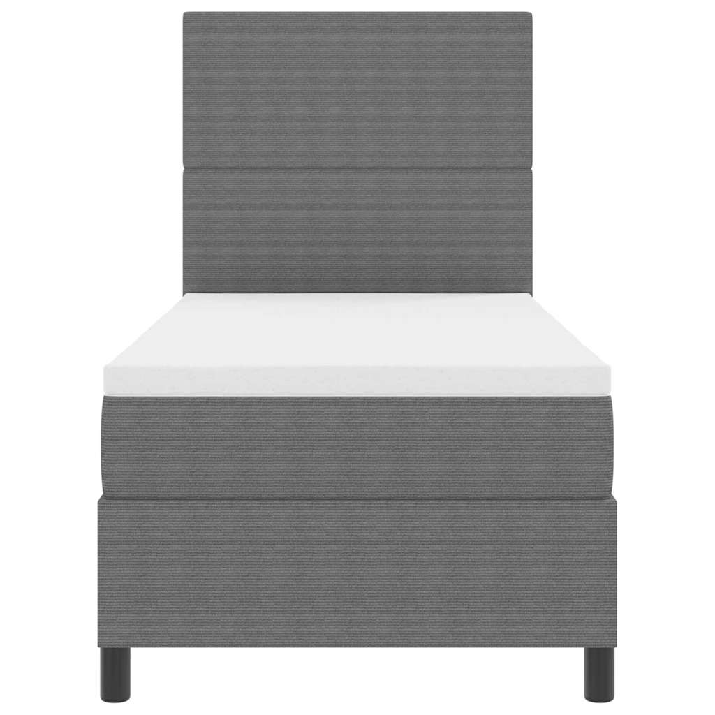 LED Κρεβάτι με βάθρο Ανοιχτό Γκρι και Λευκό 100 x 200 cm - Pakobazaar