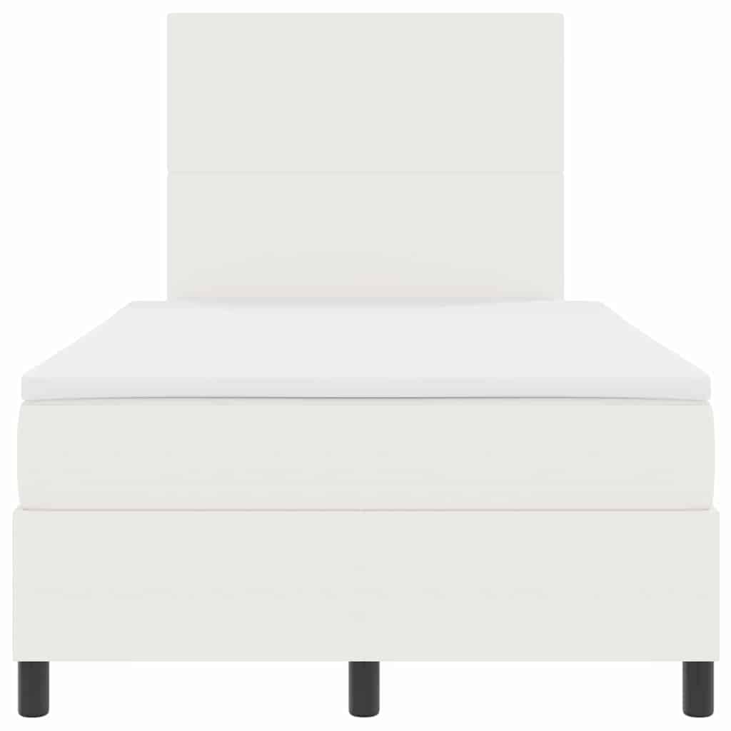 LED Κρεβάτι με βάθρο με κεφαλάρι Κρέμα και Λευκό 120 x 190 cm - Pakobazaar